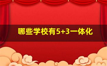 哪些学校有5+3一体化