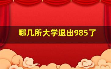 哪几所大学退出985了