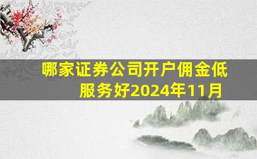 哪家证券公司开户佣金低服务好2024年11月