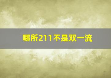 哪所211不是双一流