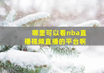 哪里可以看nba直播视频直播的平台啊