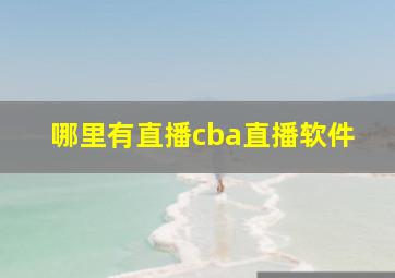 哪里有直播cba直播软件