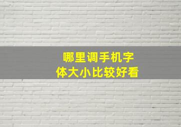 哪里调手机字体大小比较好看