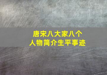 唐宋八大家八个人物简介生平事迹