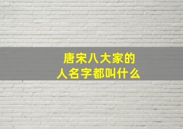 唐宋八大家的人名字都叫什么