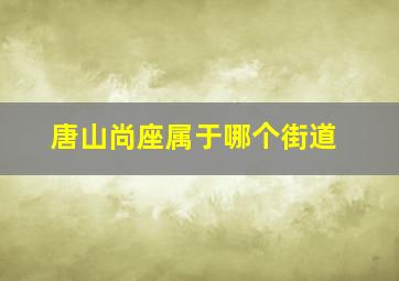 唐山尚座属于哪个街道