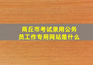 商丘市考试录用公务员工作专用网站是什么