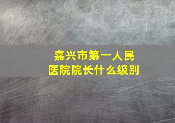 嘉兴市第一人民医院院长什么级别