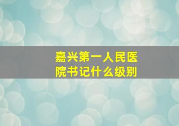 嘉兴第一人民医院书记什么级别