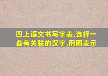 四上语文书写字表,选择一些有关联的汉字,用图表示