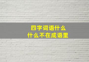 四字词语什么什么不在成语里