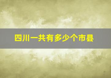 四川一共有多少个市县