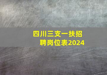 四川三支一扶招聘岗位表2024