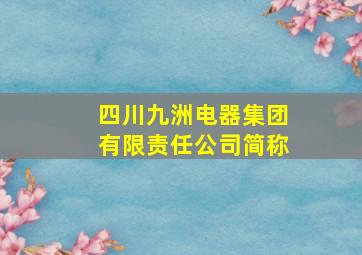 四川九洲电器集团有限责任公司简称