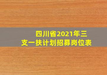 四川省2021年三支一扶计划招募岗位表