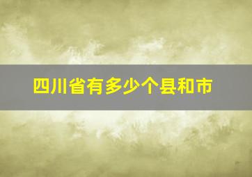 四川省有多少个县和市