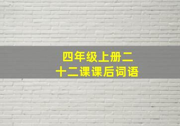 四年级上册二十二课课后词语