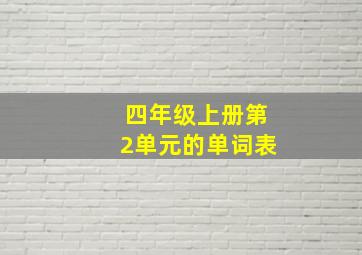 四年级上册第2单元的单词表