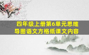 四年级上册第6单元思维导图语文方格纸课文内容