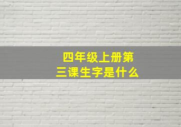 四年级上册第三课生字是什么