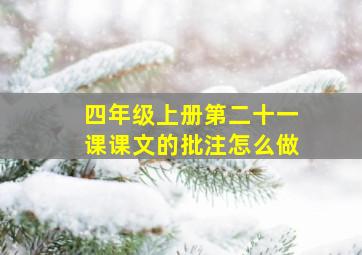 四年级上册第二十一课课文的批注怎么做