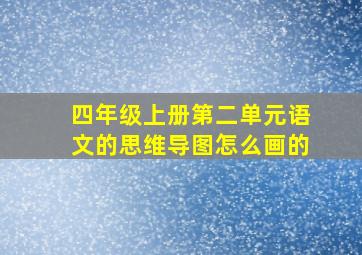 四年级上册第二单元语文的思维导图怎么画的