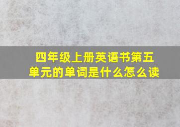 四年级上册英语书第五单元的单词是什么怎么读