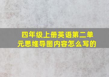 四年级上册英语第二单元思维导图内容怎么写的