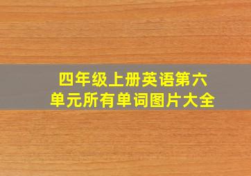 四年级上册英语第六单元所有单词图片大全