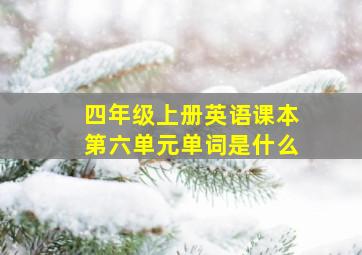 四年级上册英语课本第六单元单词是什么