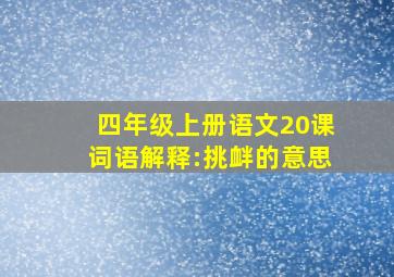 四年级上册语文20课词语解释:挑衅的意思