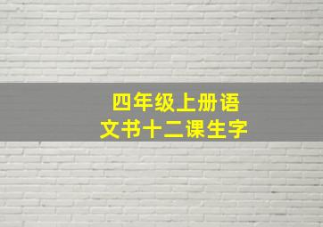 四年级上册语文书十二课生字