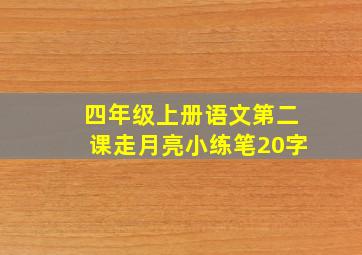 四年级上册语文第二课走月亮小练笔20字