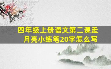 四年级上册语文第二课走月亮小练笔20字怎么写