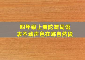 四年级上册陀螺词语表不动声色在哪自然段