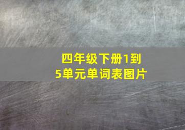 四年级下册1到5单元单词表图片