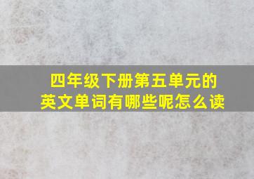 四年级下册第五单元的英文单词有哪些呢怎么读