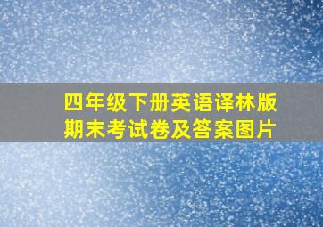 四年级下册英语译林版期末考试卷及答案图片