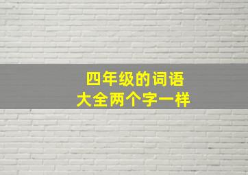 四年级的词语大全两个字一样