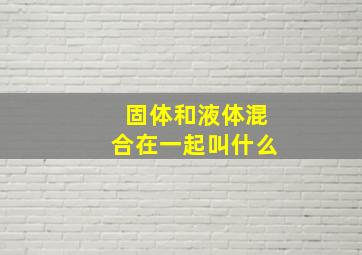 固体和液体混合在一起叫什么