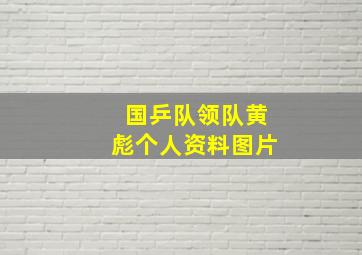 国乒队领队黄彪个人资料图片