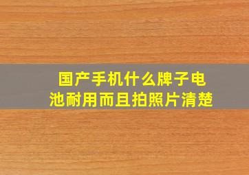 国产手机什么牌子电池耐用而且拍照片清楚