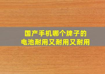 国产手机哪个牌子的电池耐用又耐用又耐用