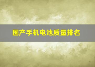 国产手机电池质量排名