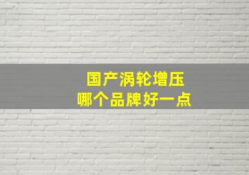 国产涡轮增压哪个品牌好一点