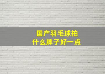 国产羽毛球拍什么牌子好一点