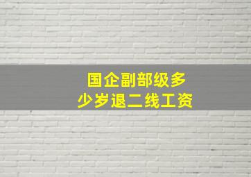 国企副部级多少岁退二线工资