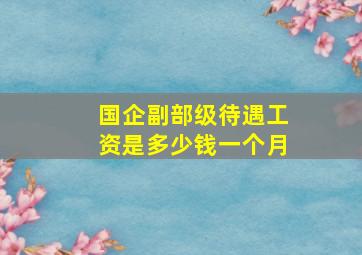 国企副部级待遇工资是多少钱一个月