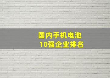 国内手机电池10强企业排名