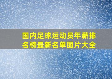 国内足球运动员年薪排名榜最新名单图片大全